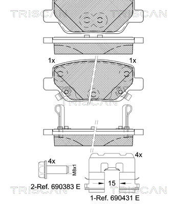 TRISCAN Bremseklodser 8110 15075 for FIAT