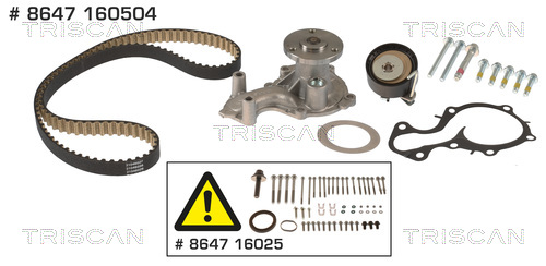 TRISCAN Vandpumpe + tandremssæt 8647160504 for FORD