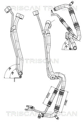 TRISCAN Høj-/lavtryksslange, klimaanlæg 9010 29118 for MERCEDES-BENZ VW