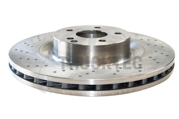 TRUCKTEC AUTOMOTIVE Bremseskive 0235208 foraksel perforeret 350mm 32mm for MERCEDES-BENZ