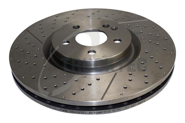 TRUCKTEC AUTOMOTIVE Bremseskive 0235566 foraksel perforeret 350mm 32mm for MERCEDES-BENZ