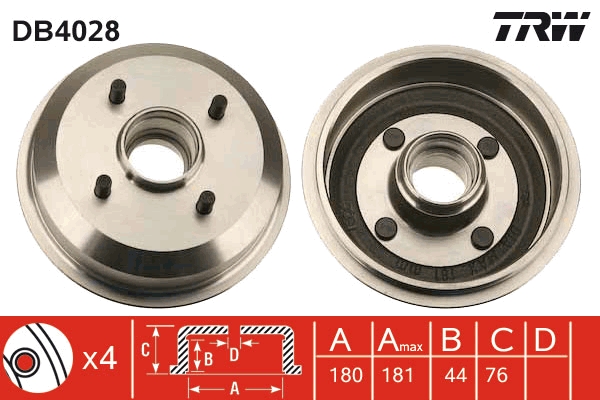 TRW Bremsetromle db4028 for FORD FORD ASIA & OCEANIA MAZDA