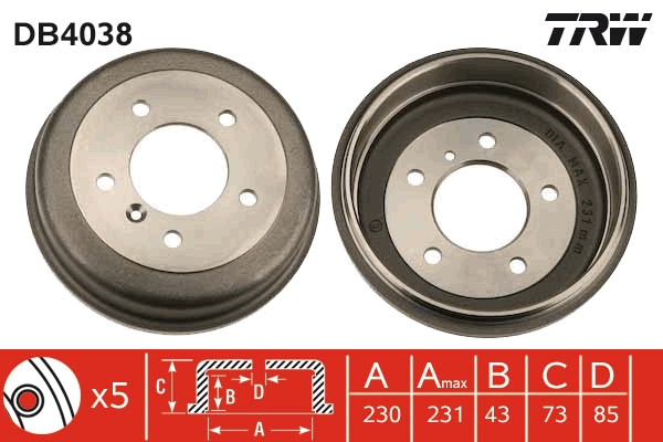 TRW Bremsetromle db4038 for MERCEDES-BENZ