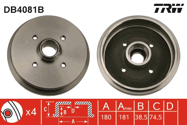 TRW Bremsetromle db4081b for VW