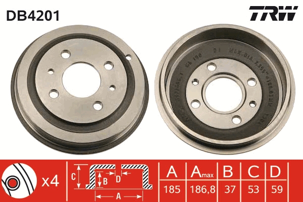 TRW Bremsetromle db4201 for FIAT