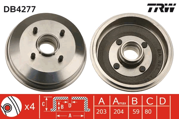 TRW Bremsetromle db4277 for FORD FORD (CHANGAN)