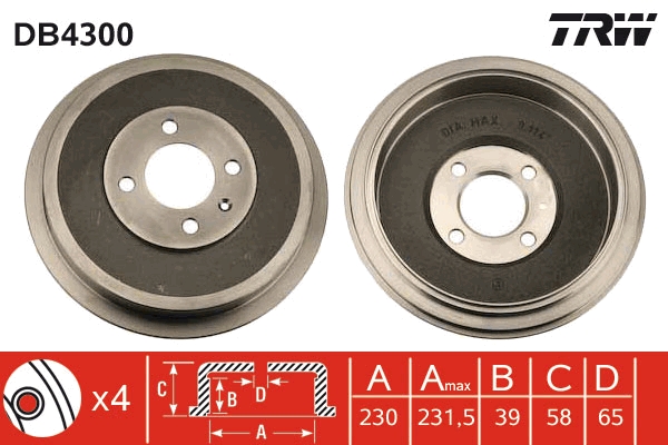 TRW Bremsetromle db4300 for VW BYD