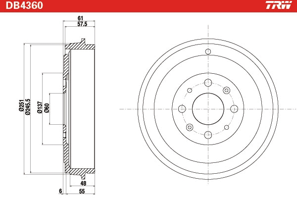 TRW Bremsetromle db4360 for VAUXHALL FIAT