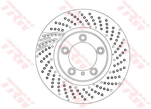 TRW Bremseskive df6541s 330mm 28mm for PORSCHE