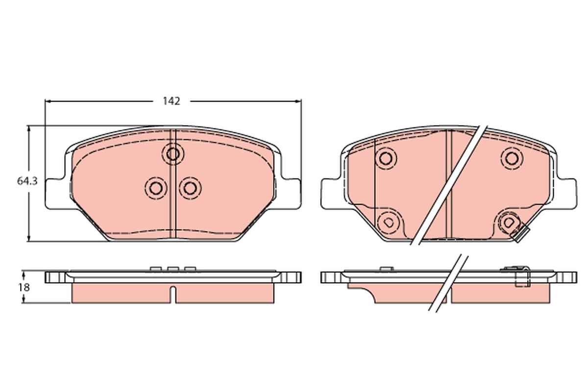 TRW Bremseklodser gdb2185 for BUICK CHEVROLET VAUXHALL OPEL