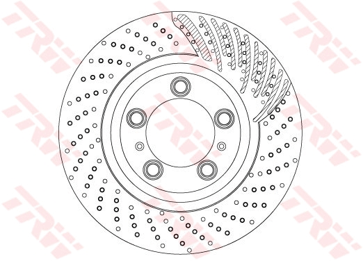 TRW Bremseskive df6721s 340mm 34mm for PORSCHE