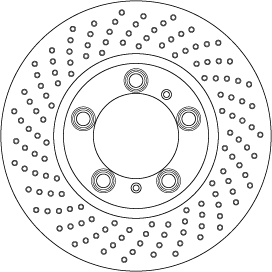 TRW Bremseskive df6778s 315mm 28mm for PORSCHE