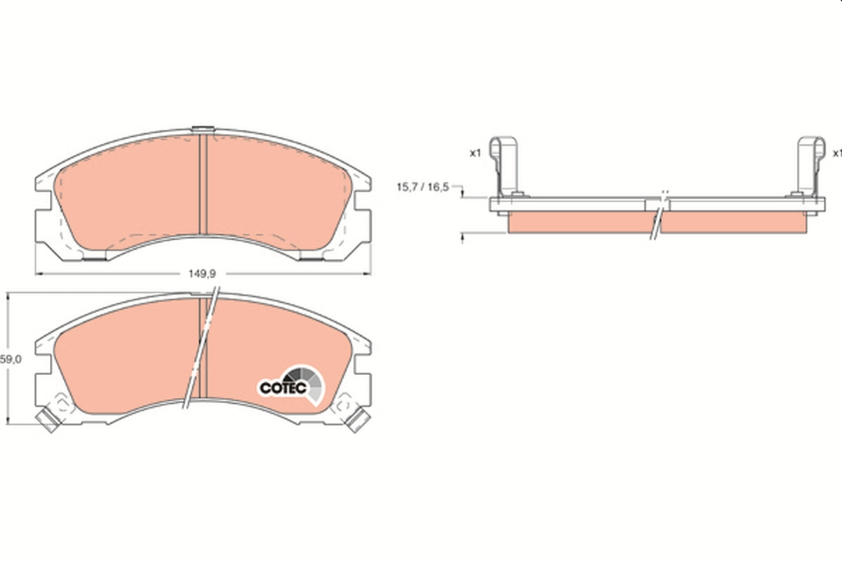 TRW Bremseklodser gdb1126 for CITROËN MITSUBISHI PLYMOUTH DODGE
