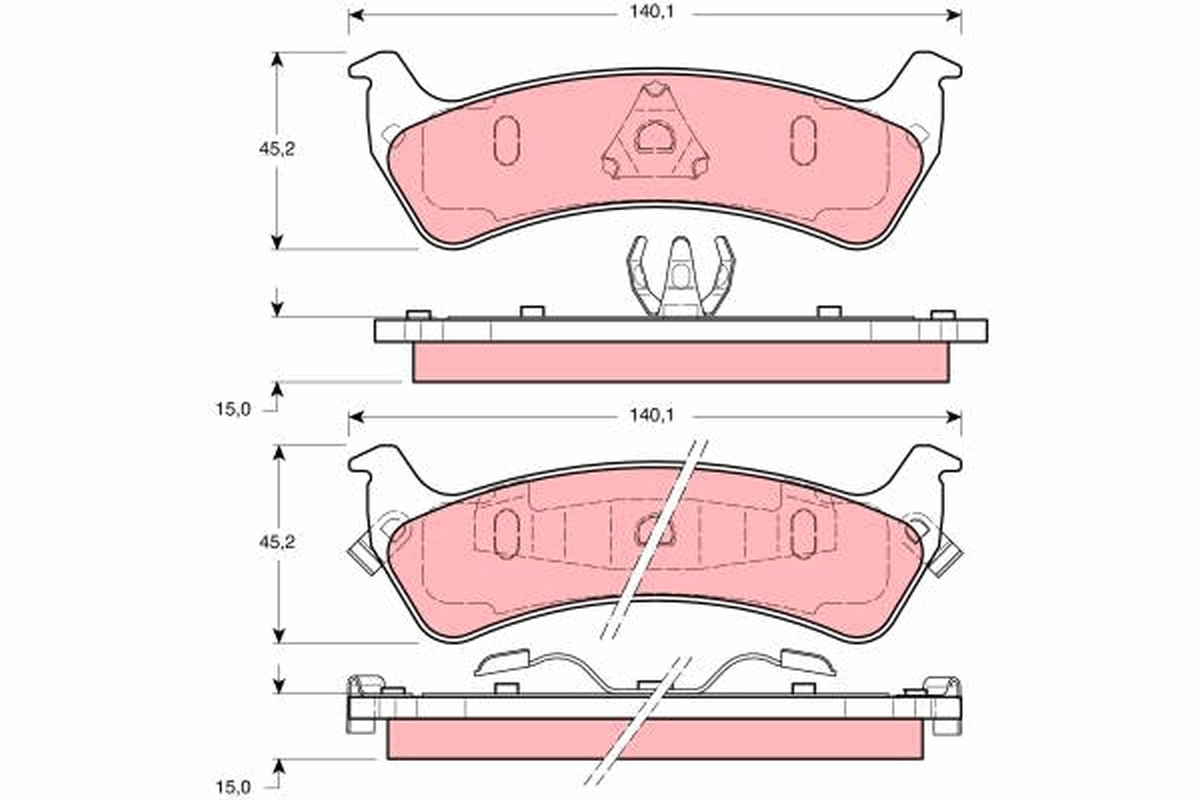TRW Bremseklodser gdb1238 for JEEP