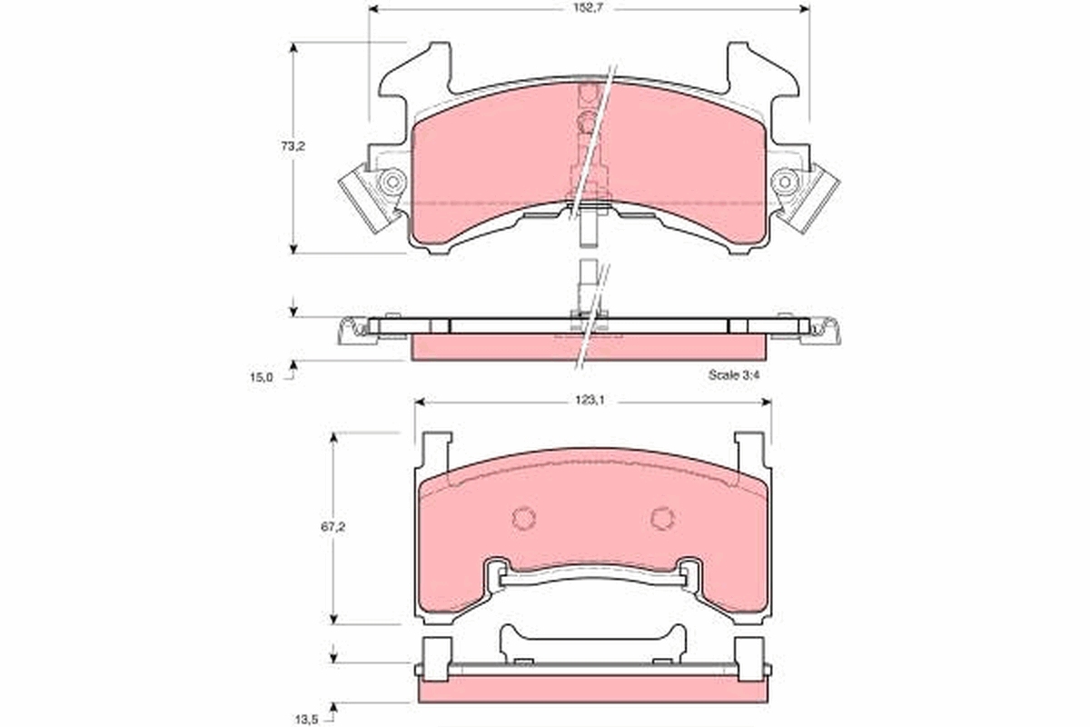 TRW Bremseklodser gdb1272 for OLDSMOBILE CADILLAC CHEVROLET BUICK