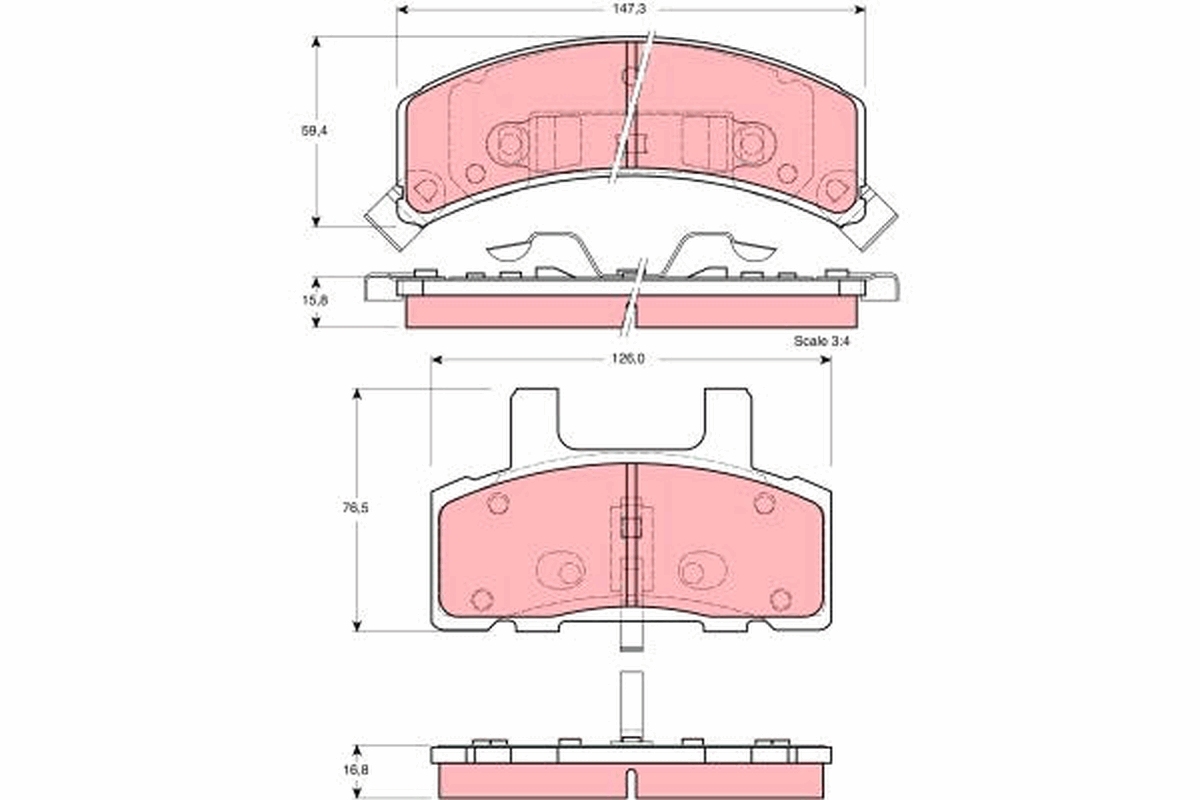 TRW Bremseklodser gdb1273 for DODGE CADILLAC CHEVROLET