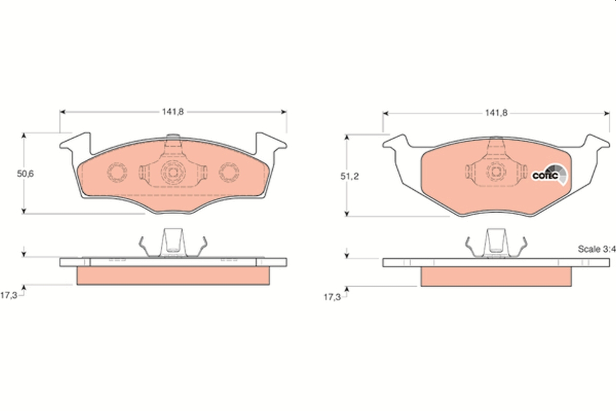 TRW Bremseklodser gdb1274 for SEAT SKODA