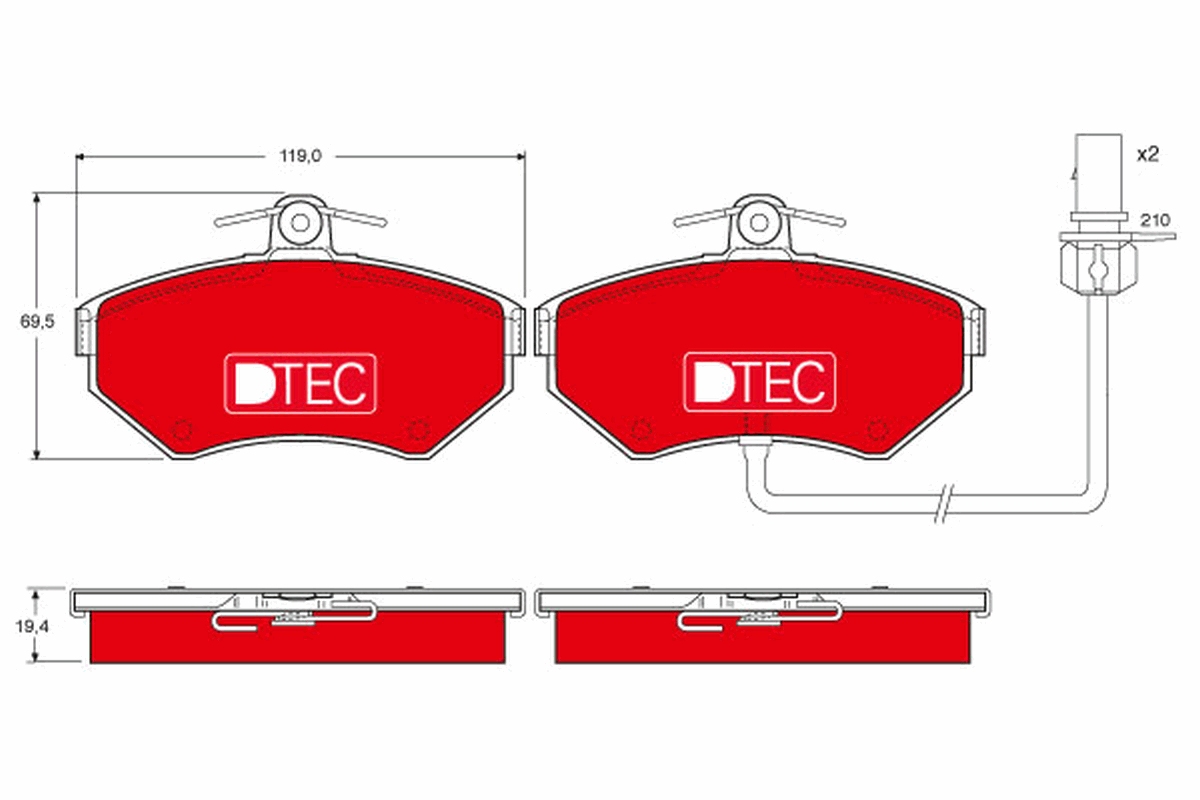 TRW Bremseklodser gdb1366dte for VW