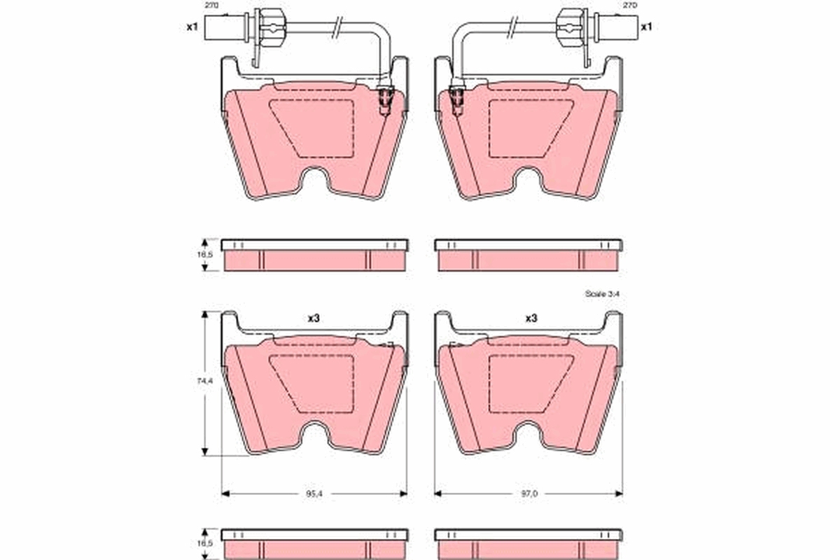 TRW Bremseklodser gdb1507 for VW AUDI