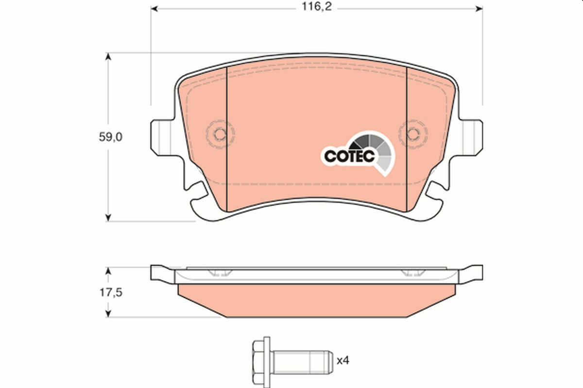 TRW Bremseklodser gdb1516 for AUDI SKODA VW SEAT