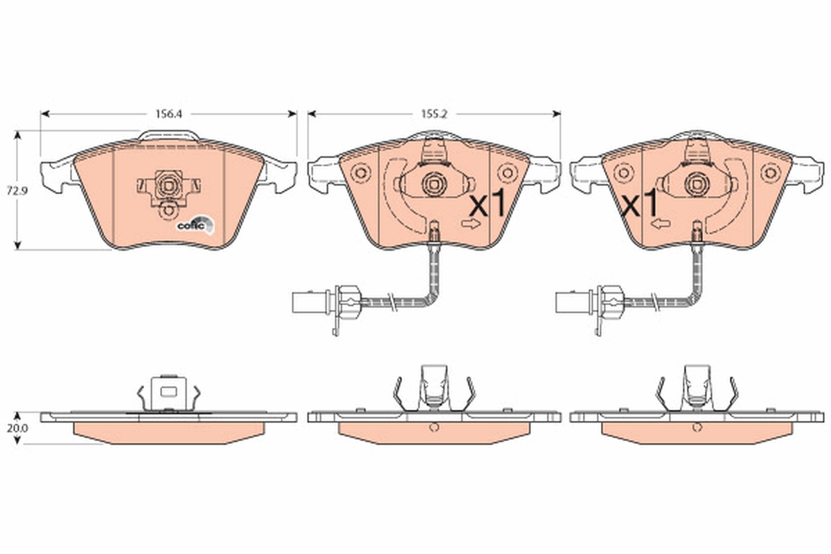 TRW Bremseklodser gdb1554 for SEAT VW AUDI MITSUBISHI