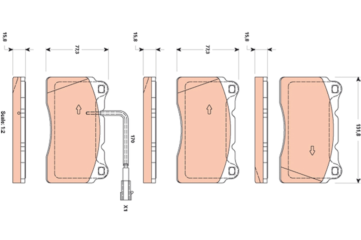 TRW Bremseklodser gdb1871 for LANCIA MASERATI