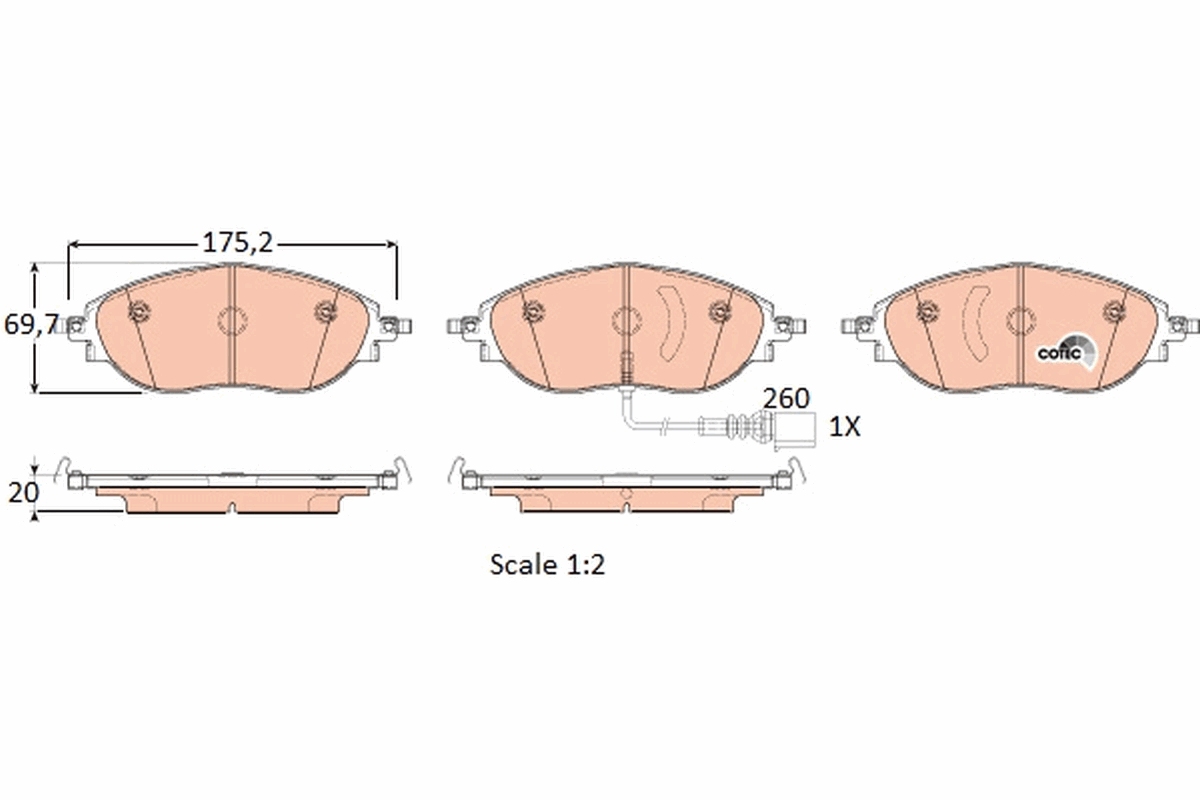 TRW Bremseklodser gdb1918 for VW AUDI SEAT SKODA