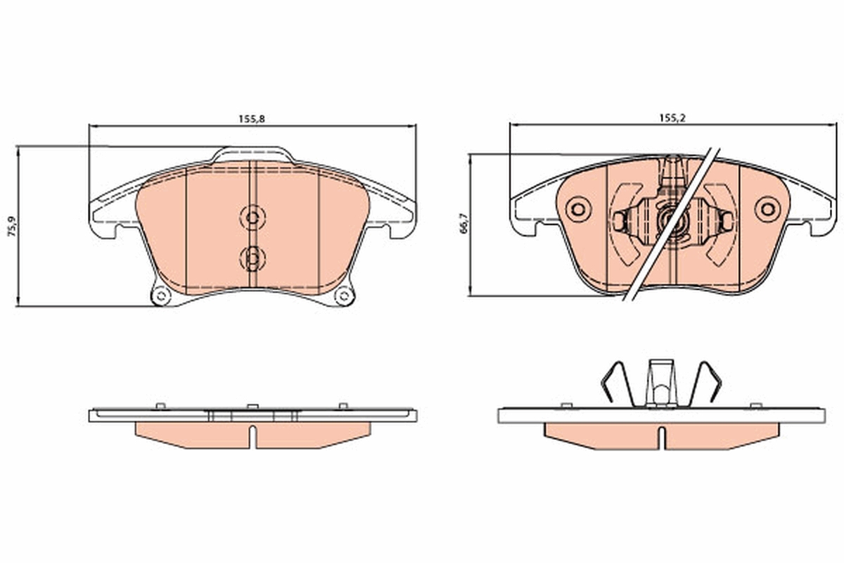 TRW Bremseklodser gdb2075 for FORD