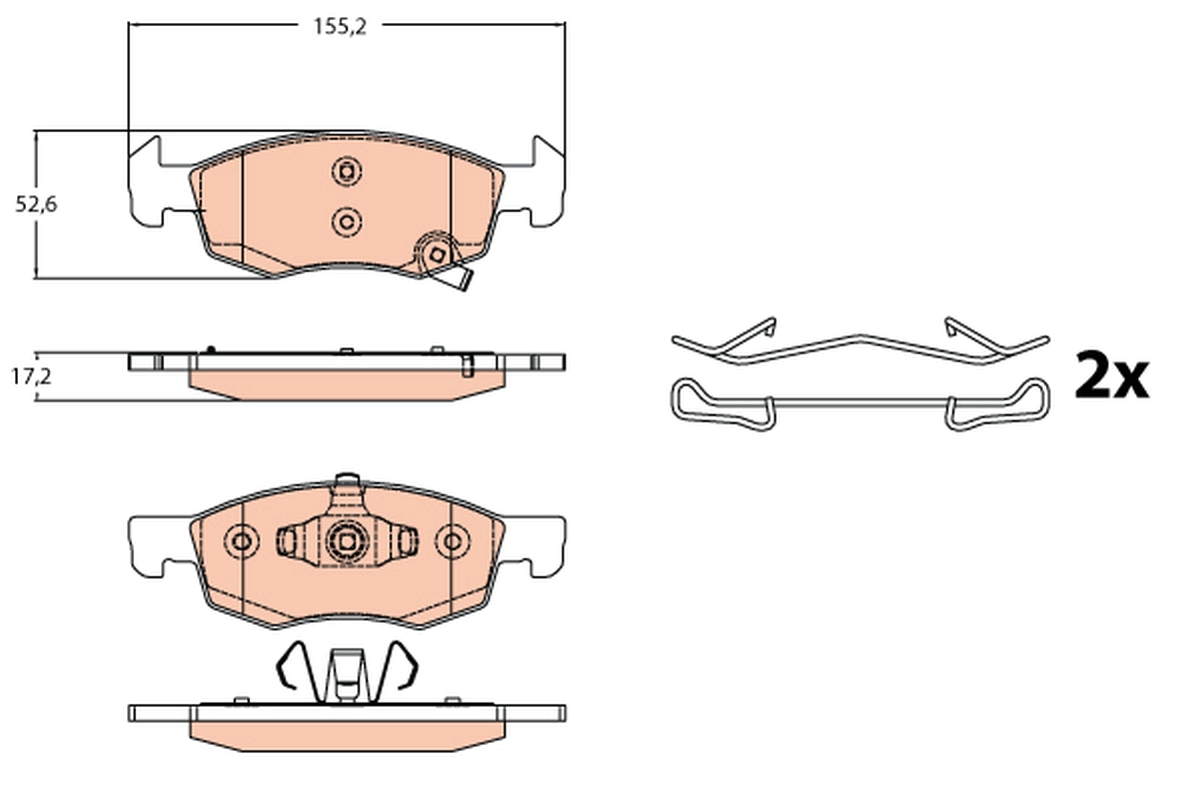 TRW Bremseklodser gdb2099 for VAUXHALL OPEL