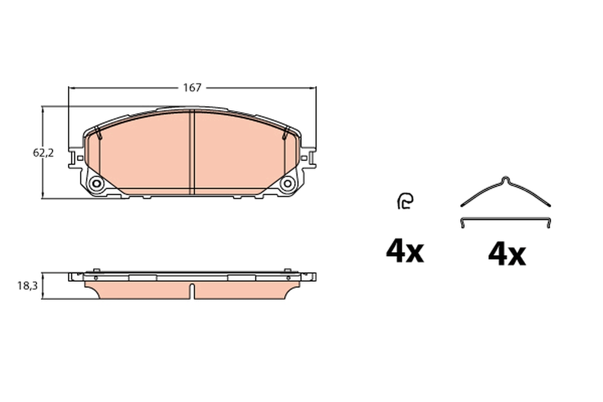 TRW Bremseklodser gdb2142 for JEEP