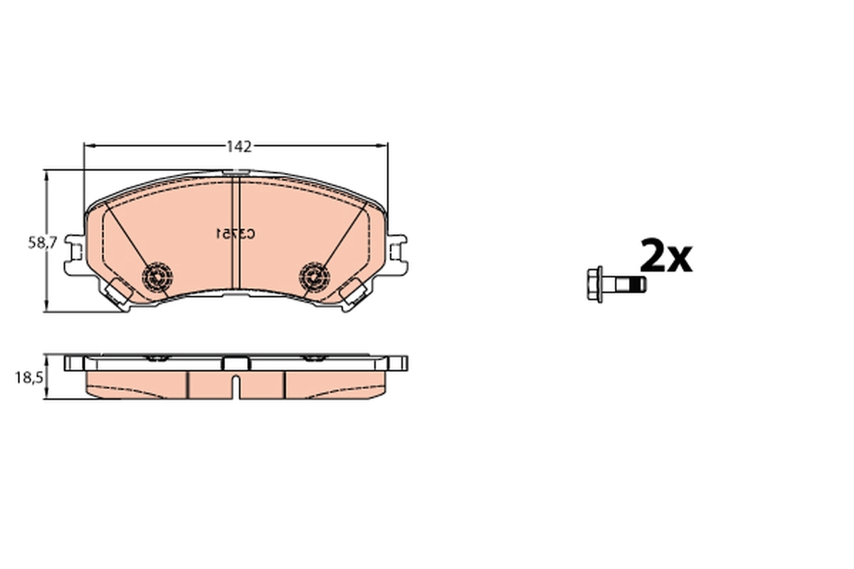 TRW Bremseklodser gdb2152 for RENAULT