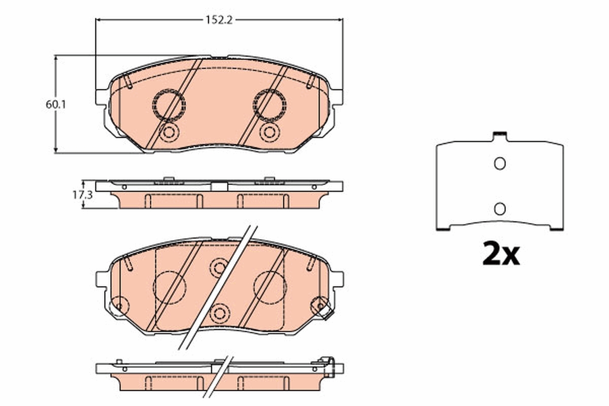 TRW Bremseklodser gdb2195 for KIA