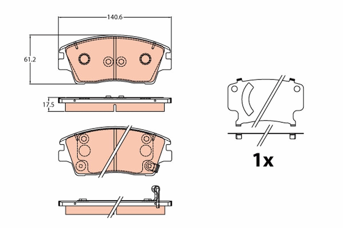 TRW Bremseklodser gdb2197 for KIA HYUNDAI