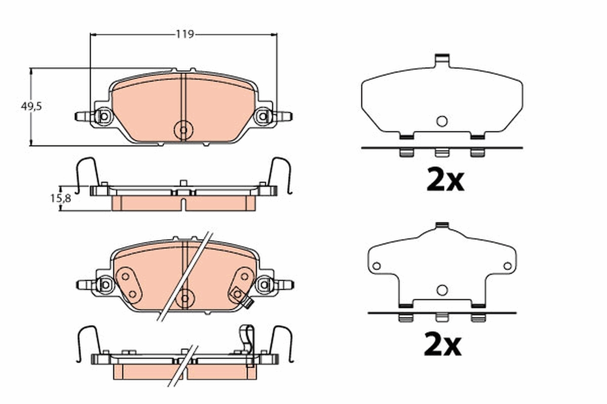 TRW Bremseklodser gdb2217 for HONDA