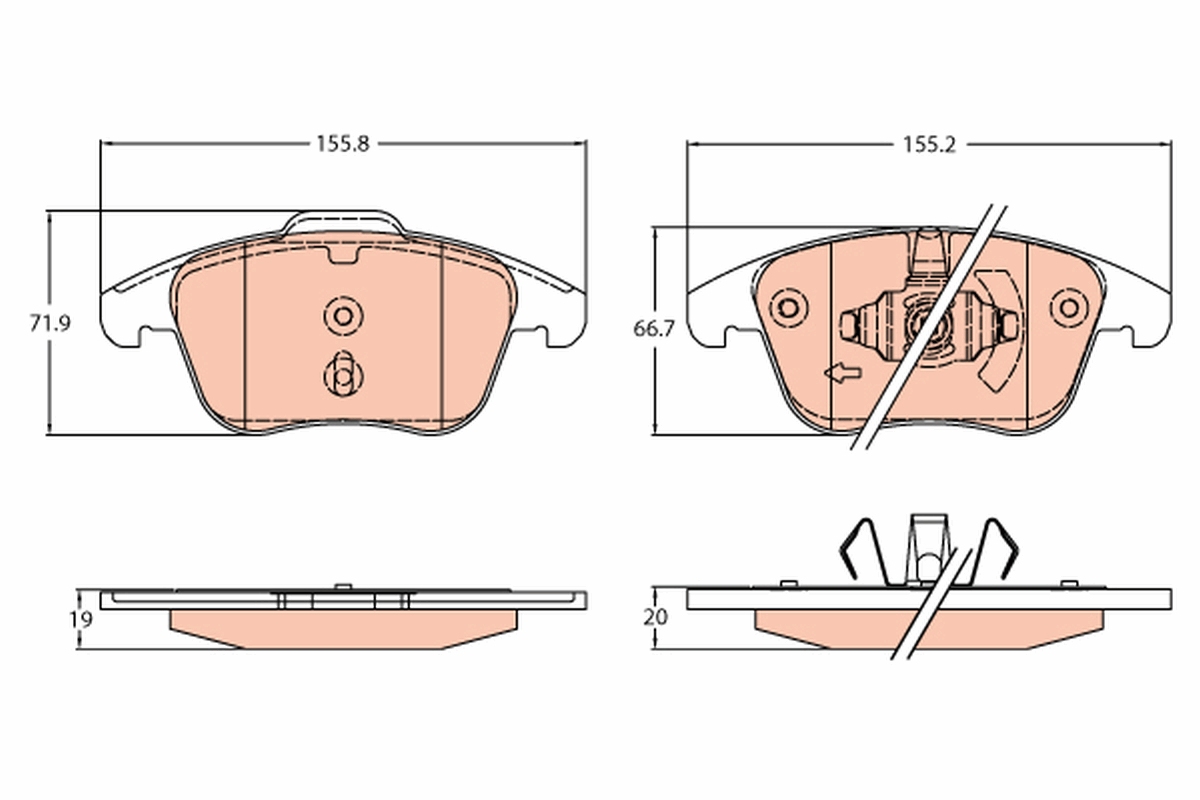 TRW Bremseklodser gdb2307 for FORD