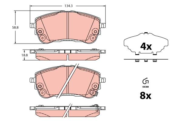TRW Bremseklodser gdb2345 for TOYOTA