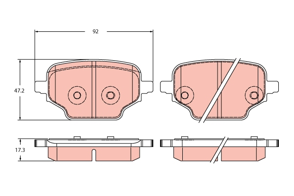 TRW Bremseklodser gdb2410 for OPEL FIAT PEUGEOT