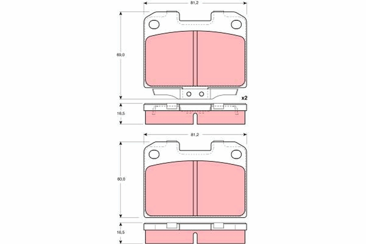 TRW Bremseklodser gdb3104 for MITSUBISHI