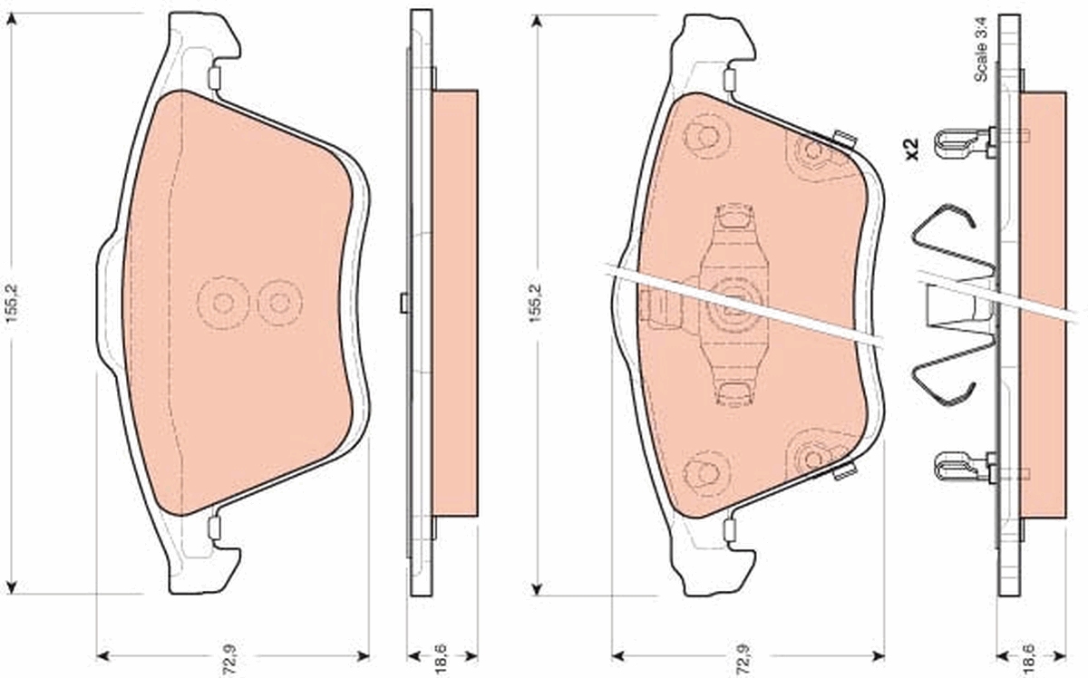 TRW Bremseklodser gdb3400 for MAZDA
