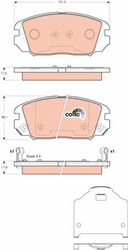 TRW Bremseklodser gdb3409 for KIA HYUNDAI