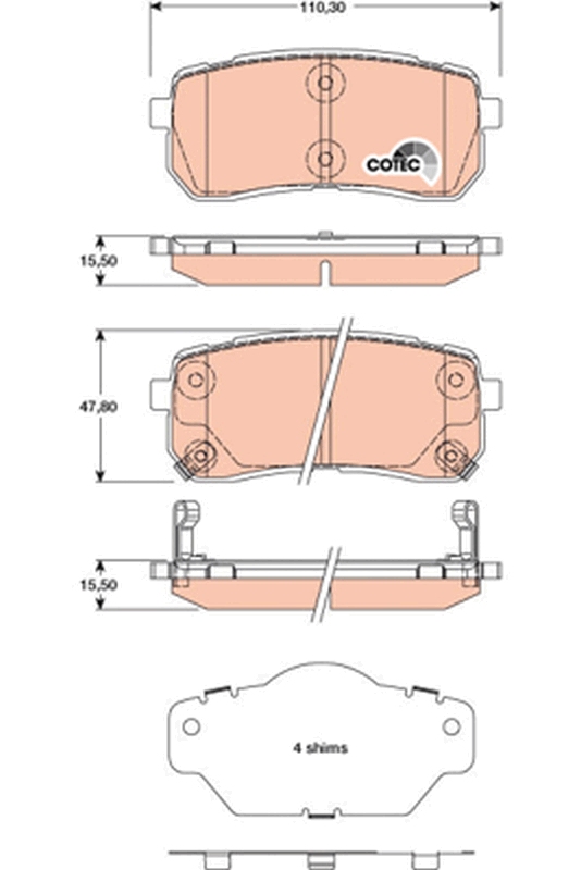 TRW Bremseklodser gdb3449 for HYUNDAI KIA GREAT WALL