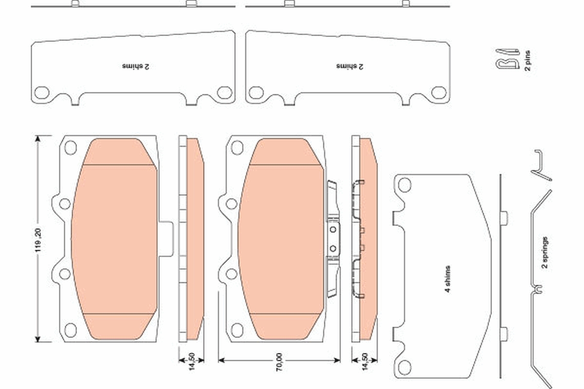 TRW Bremseklodser gdb3470 for SUBARU