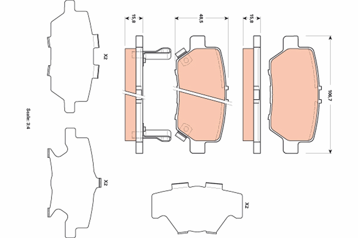 TRW Bremseklodser gdb3512 for ACURA HONDA