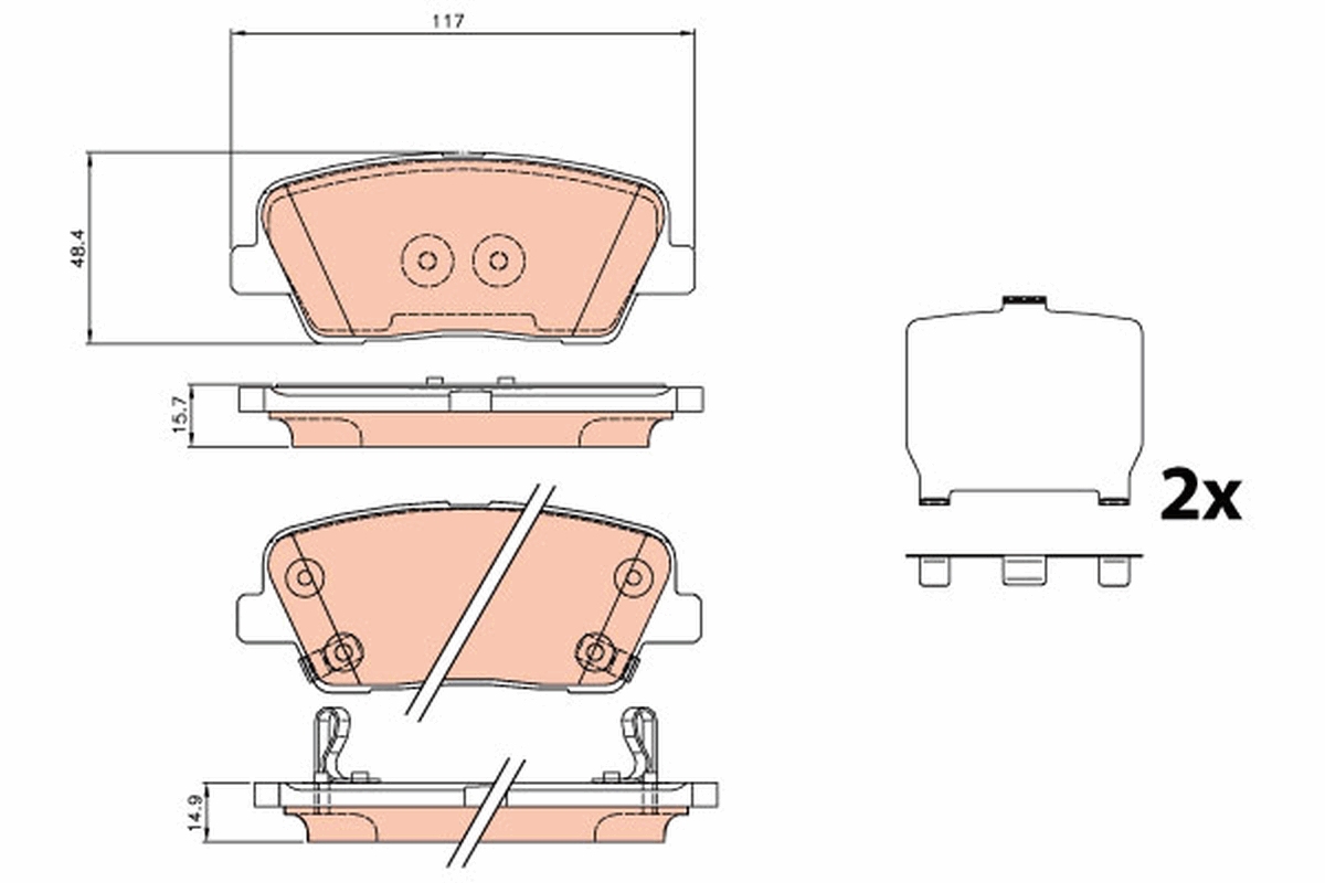 TRW Bremseklodser gdb3624 for HYUNDAI MAXUS