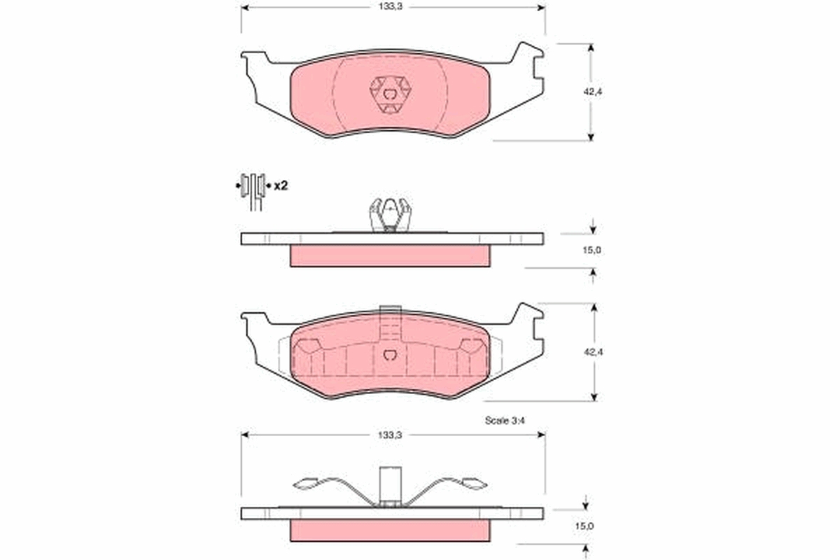 TRW Bremseklodser gdb4012 for DODGE PLYMOUTH EAGLE CHRYSLER