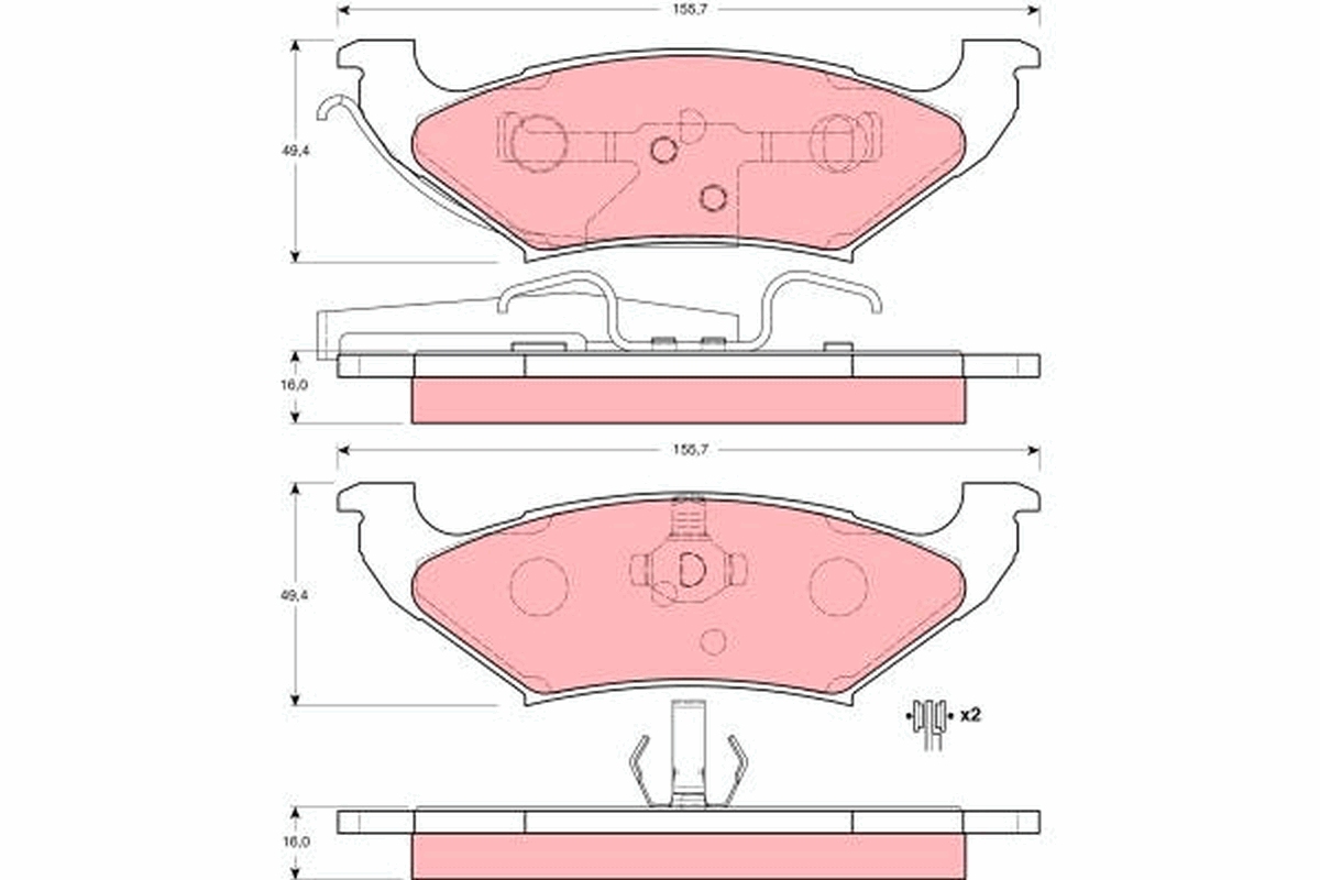TRW Bremseklodser gdb4045 for DODGE CHRYSLER LINCOLN FORD USA