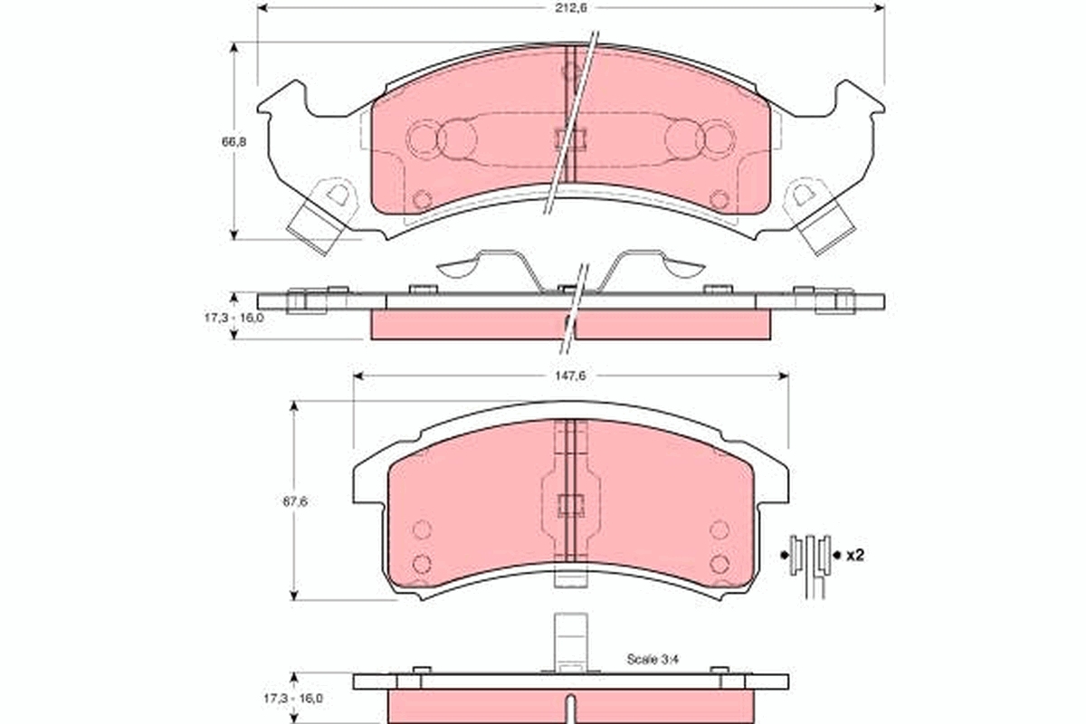 TRW Bremseklodser gdb4054 for CHEVROLET OLDSMOBILE CADILLAC
