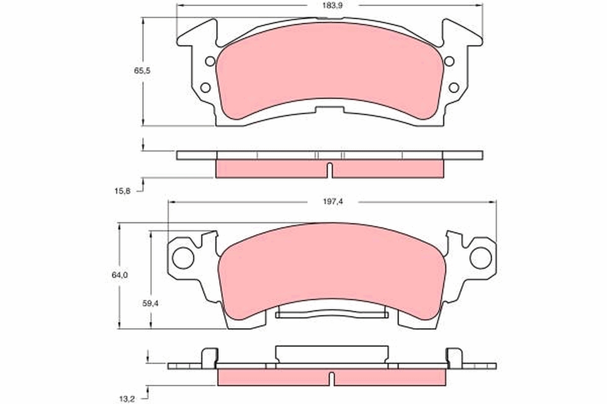 TRW Bremseklodser gdb742 for OLDSMOBILE CADILLAC JEEP PONTIAC CHEVROLET BUICK