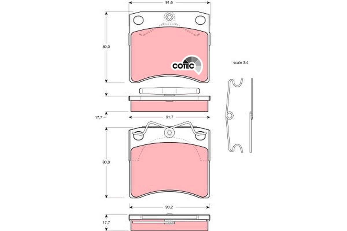 TRW Bremseklodser gdb791 for VW SKODA