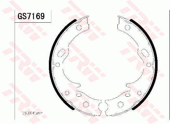 TRW Bremsebakkesæt, parkeringsbremse gs7169 for TOYOTA ISUZU FUSO (MITSUBISHI)